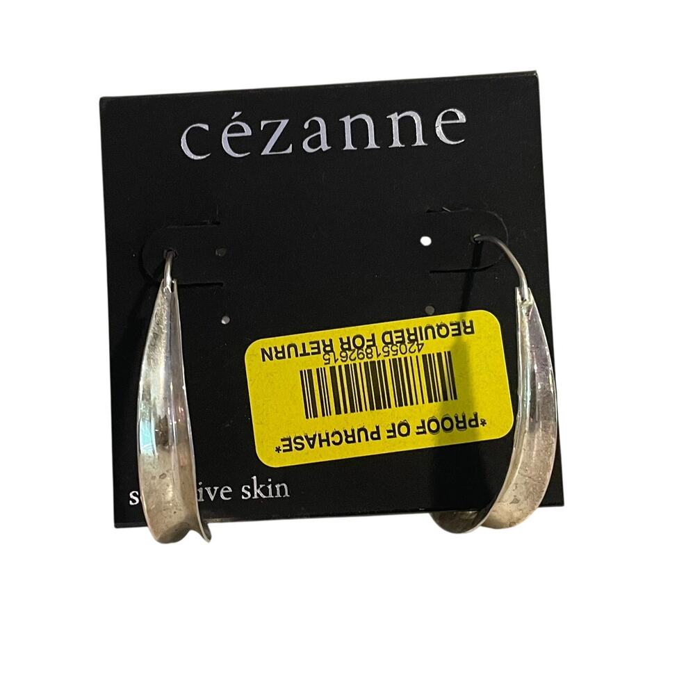 New Cezanne Silver Tone Hoop Earrings